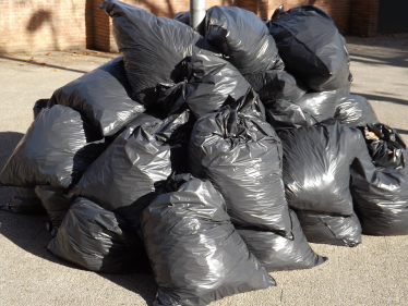 Pile of full black sacks